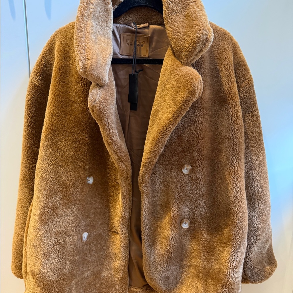 Blank NYC Tan Faux Fur Jacket